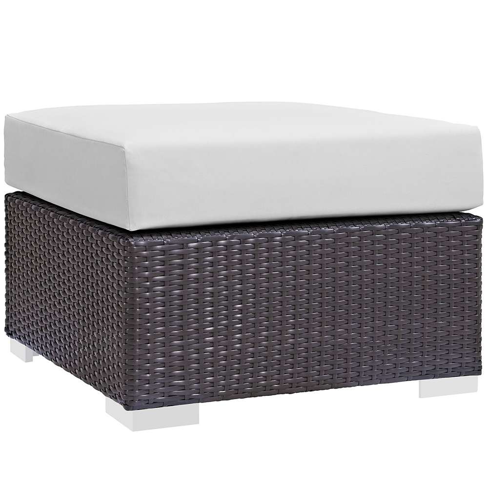 Modway - Convene Outdoor Patio Fabric Square Ottoman - EEI-1911-EXP-WHI veiw 1