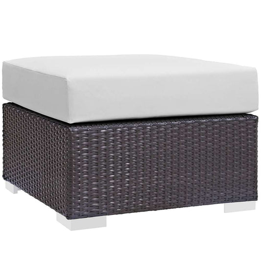 Modway - Convene Outdoor Patio Fabric Square Ottoman - EEI-1911-EXP-WHI veiw 1