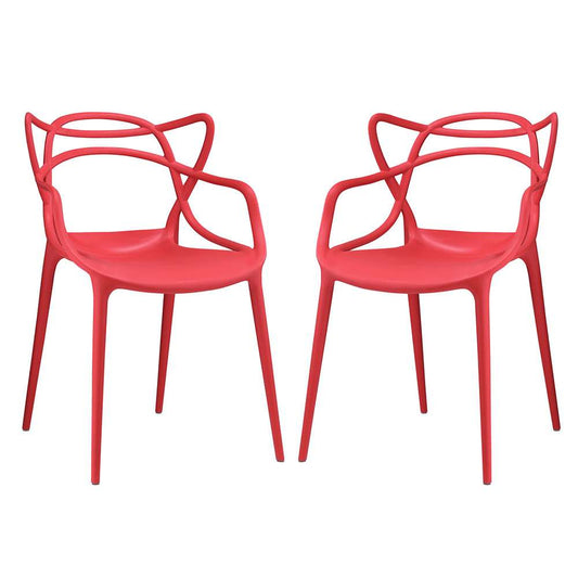 Modway - Entangled Dining Set (Set of 2) - EEI-2347-RED-SET veiw 1