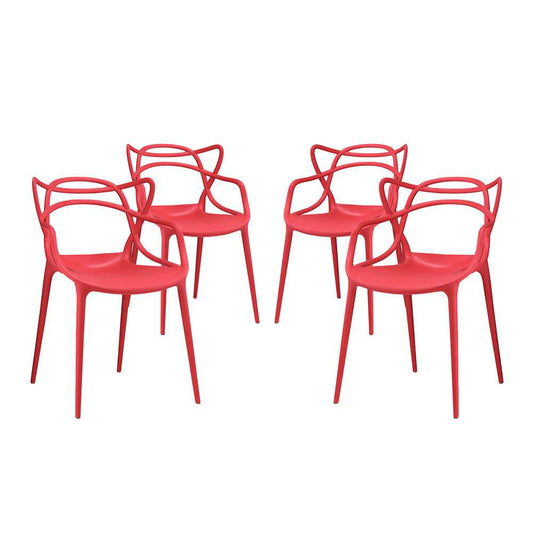 Modway - Entangled Dining Set (Set of 4) - EEI-2348-RED-SET veiw 1