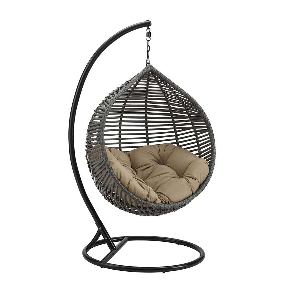 Modway - Garner Teardrop Outdoor Patio Swing Chair - EEI-3614-GRY-MOC veiw 1