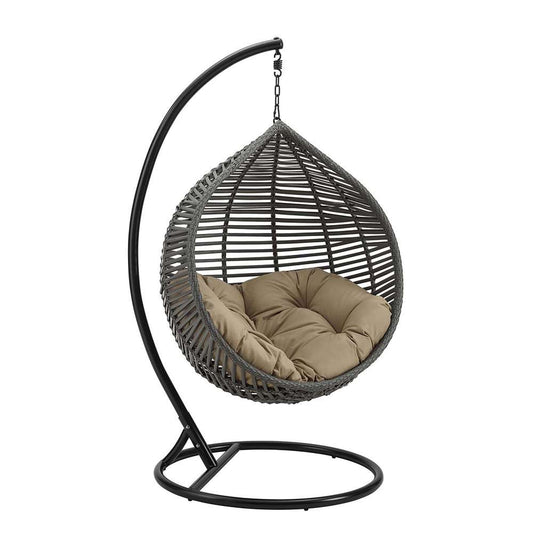 Modway - Garner Teardrop Outdoor Patio Swing Chair - EEI-3614-GRY-MOC veiw 1
