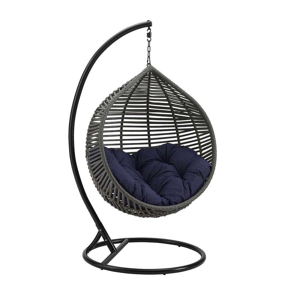 Modway - Garner Teardrop Outdoor Patio Swing Chair - EEI-3614-GRY-NAV veiw 1