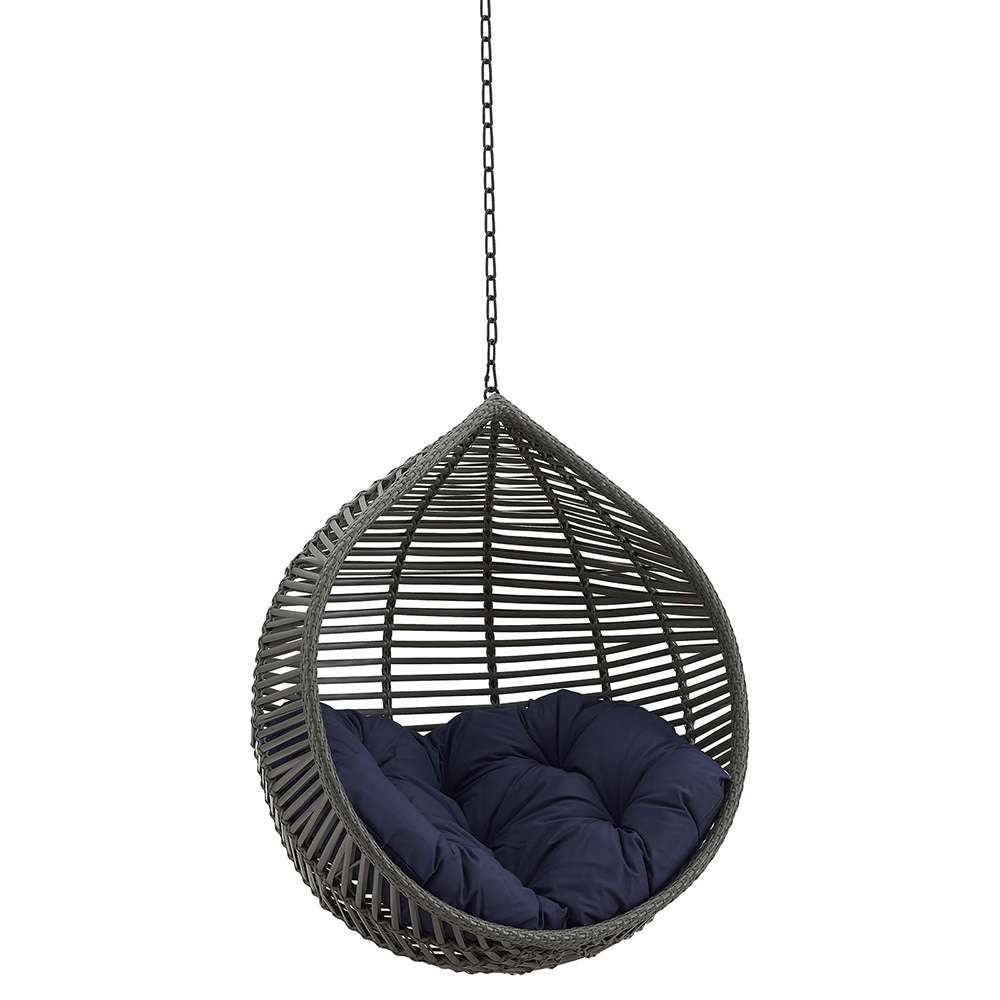 Modway - Garner Teardrop Outdoor Patio Swing Chair Without Stand - EEI-3637-GRY-NAV veiw 1