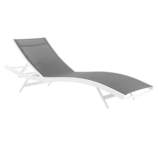 Modway - Glimpse Outdoor Patio Mesh Chaise Lounge Chair - EEI-3300-WHI-GRY veiw 1