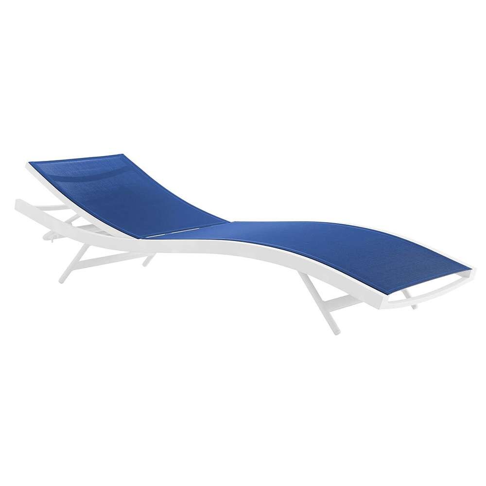 Modway - Glimpse Outdoor Patio Mesh Chaise Lounge Chair - EEI-3300-WHI-NAV veiw 1