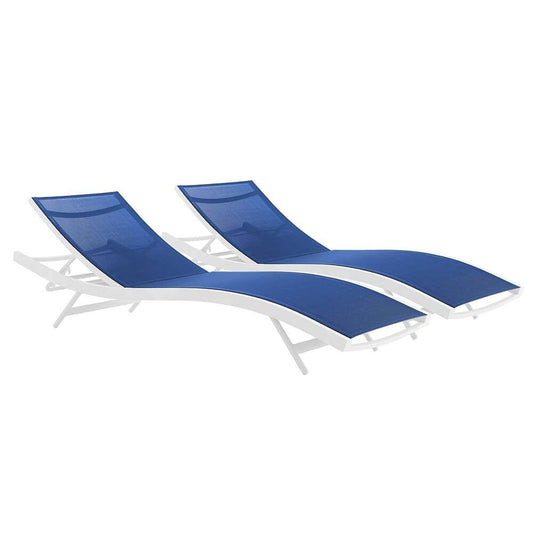 Modway - Glimpse Outdoor Patio Mesh Chaise Lounge (Set of 2) - EEI-4038-WHI-NAV veiw 1