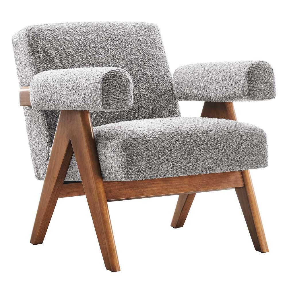 Modway - Lyra Boucle Fabric Armchair - EEI-6502-LGR veiw 2
