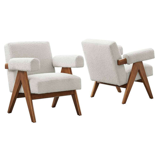 Modway - Lyra Boucle Fabric Armchair - (Set of 2) - EEI-6703-IVO veiw 2