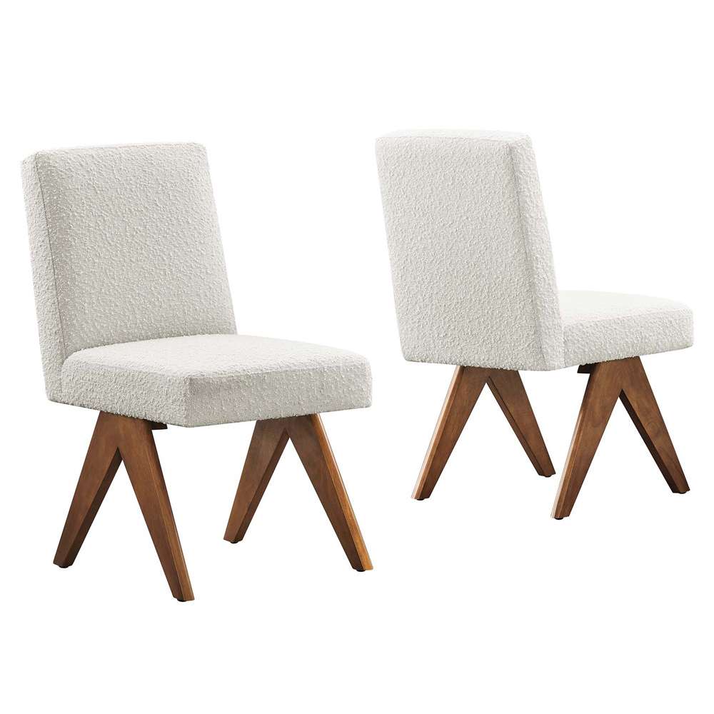 Modway - Lyra Boucle Fabric Dining Room Side Chair - (Set of 2) - EEI-6508-IVO veiw 2