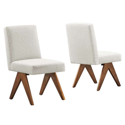 Modway - Lyra Boucle Fabric Dining Room Side Chair - (Set of 2) - EEI-6508-IVO veiw 2