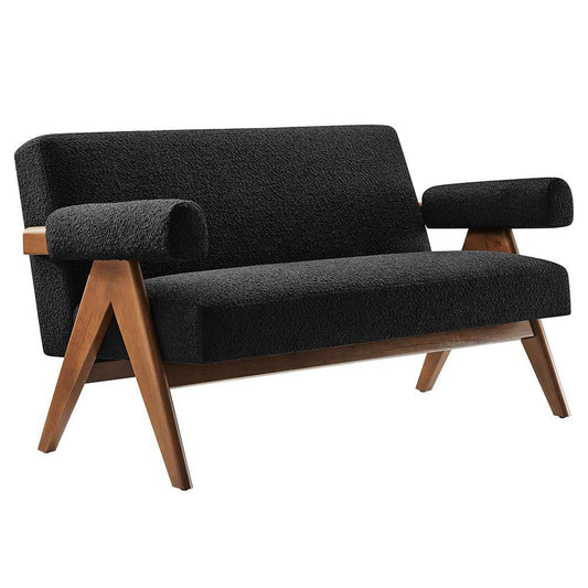 Modway - Lyra Boucle Fabric Loveseat - EEI-6504-BLK veiw 1