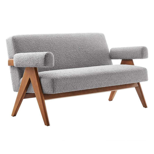 Modway - Lyra Boucle Fabric Loveseat - EEI-6504-LGR veiw 2