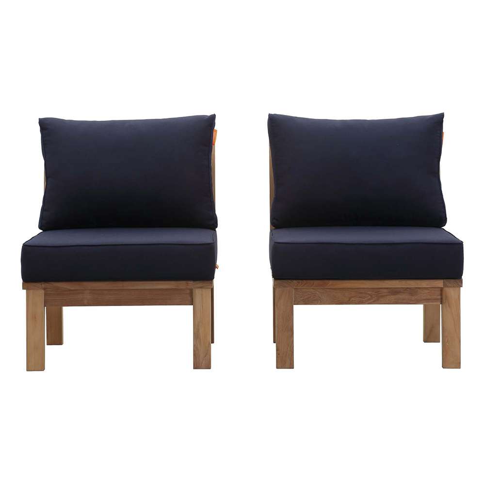 Modway - Marina 2 Piece Outdoor Patio Teak Set - EEI-1821-NAT-NAV-SET veiw 1