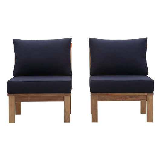 Modway - Marina 2 Piece Outdoor Patio Teak Set - EEI-1821-NAT-NAV-SET veiw 1