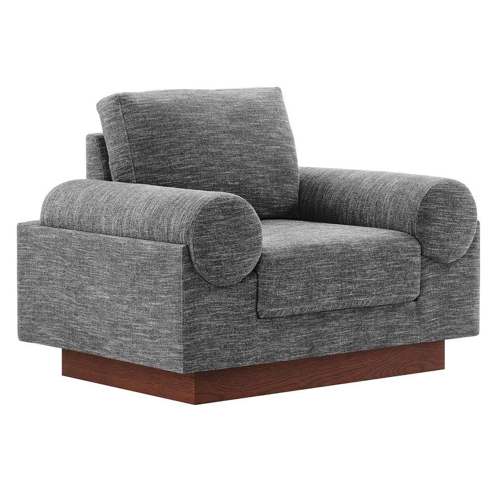 Modway - Oasis Upholstered Fabric Armchair - EEI-6402-GRY veiw 2