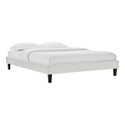 Modway - Reign King Performance Velvet Platform Bed Frame - MOD-6267-LGR veiw 1