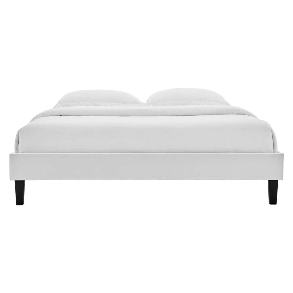 Modway - Reign King Performance Velvet Platform Bed Frame - MOD-6267-LGR veiw 4