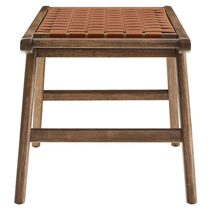 Modway - Saoirse 47in Faux Leather Wood Bench - EEI-6551-WAL-BRN veiw 3