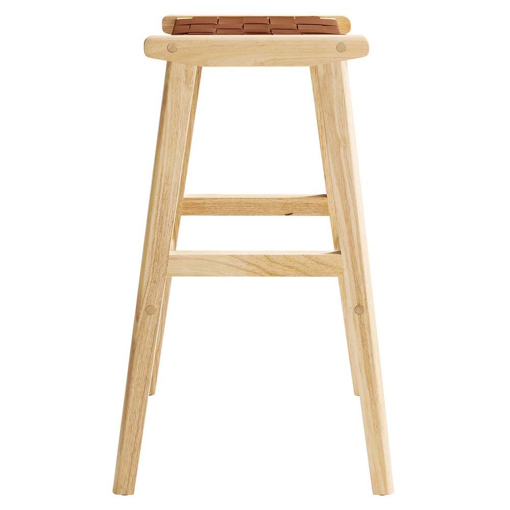 Modway - Saoirse Faux Leather Wood Bar Stool - (Set of 2) - EEI-6549-NAT-BRN veiw 4