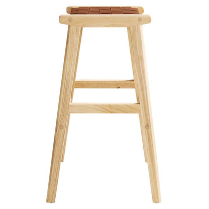 Modway - Saoirse Faux Leather Wood Bar Stool - (Set of 2) - EEI-6549-NAT-BRN veiw 4