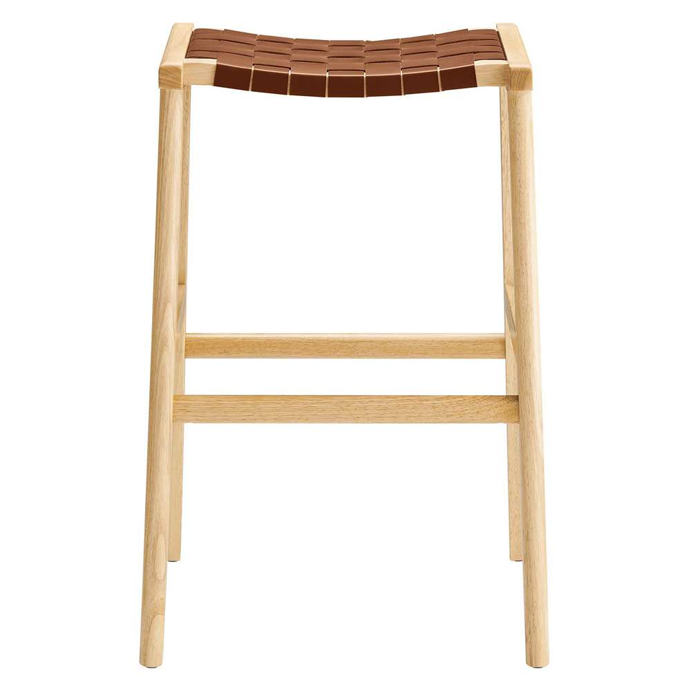 Modway - Saoirse Faux Leather Wood Bar Stool - (Set of 2) - EEI-6549-NAT-BRN veiw 5