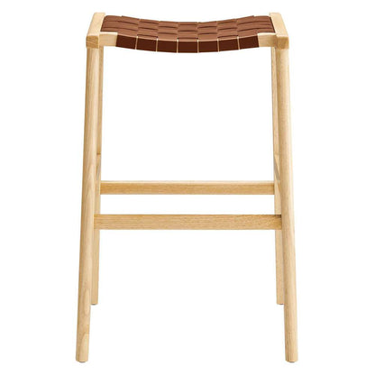 Modway - Saoirse Faux Leather Wood Bar Stool - (Set of 2) - EEI-6549-NAT-BRN veiw 5