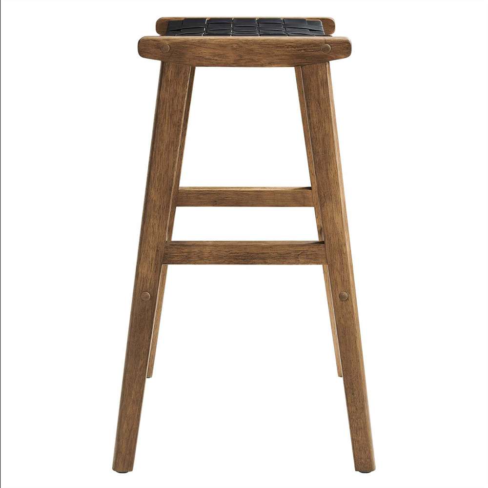 Modway - Saoirse Faux Leather Wood Bar Stool - (Set of 2) - EEI-6549-WAL-BLK veiw 4