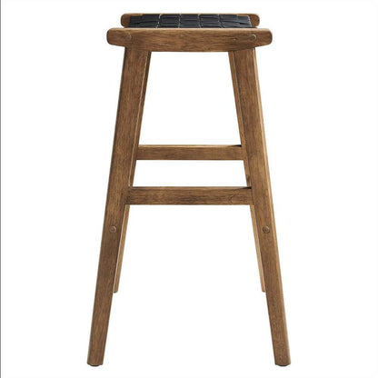 Modway - Saoirse Faux Leather Wood Bar Stool - (Set of 2) - EEI-6549-WAL-BLK veiw 4