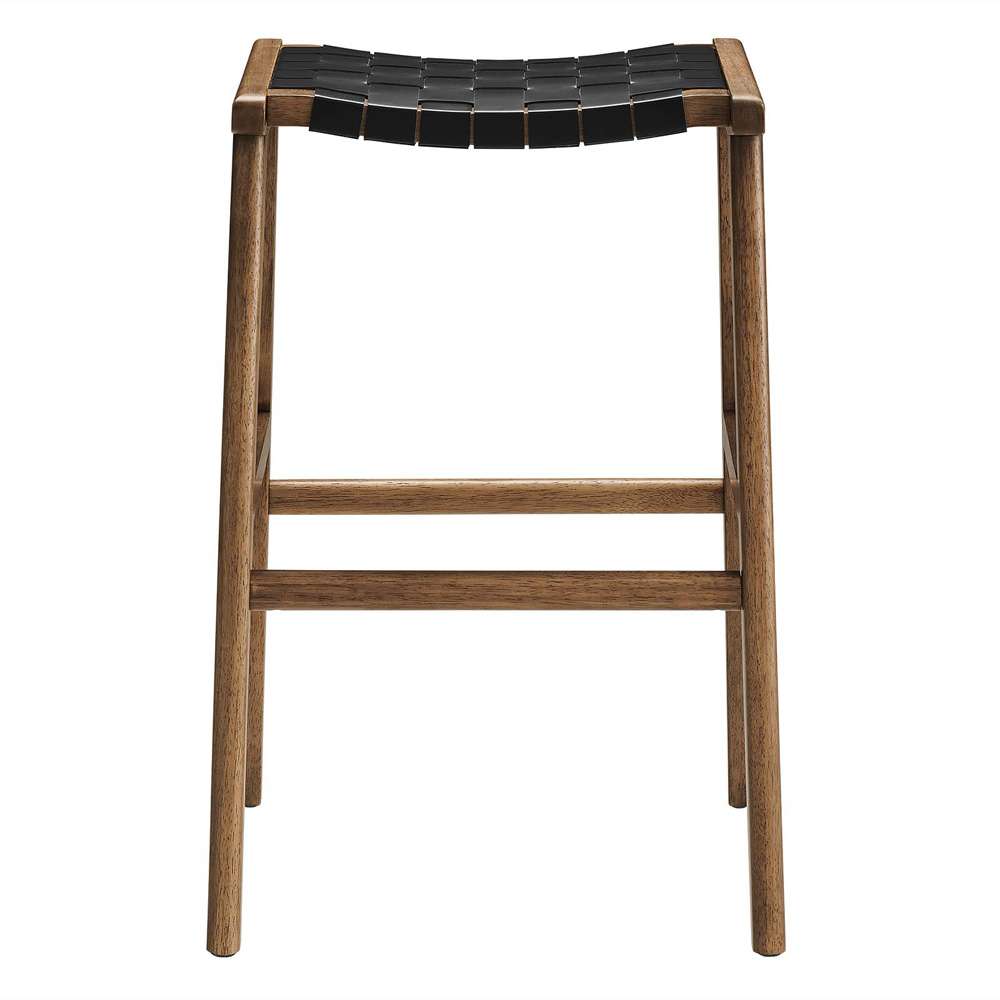 Modway - Saoirse Faux Leather Wood Bar Stool - (Set of 2) - EEI-6549-WAL-BLK veiw 5