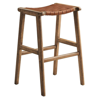 Modway - Saoirse Faux Leather Wood Bar Stool - (Set of 2) - EEI-6549-WAL-BRN veiw 3