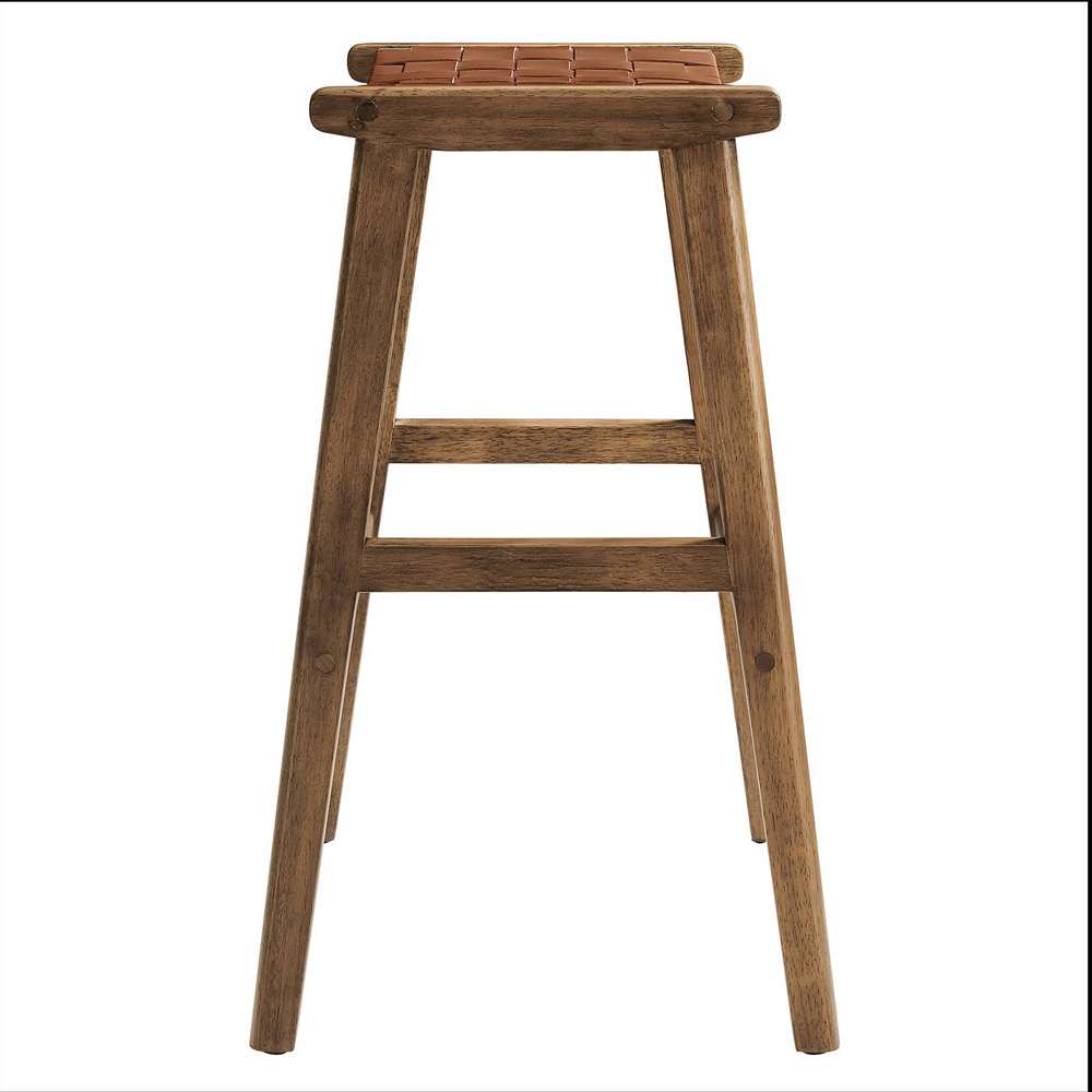 Modway - Saoirse Faux Leather Wood Bar Stool - (Set of 2) - EEI-6549-WAL-BRN veiw 4