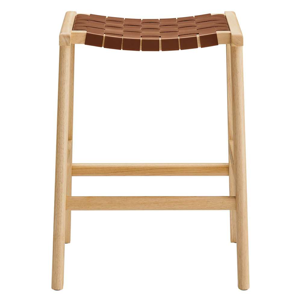 Modway - Saoirse Faux Leather Wood Counter Stool - (Set of 2) - EEI-6547-NAT-BRN veiw 5