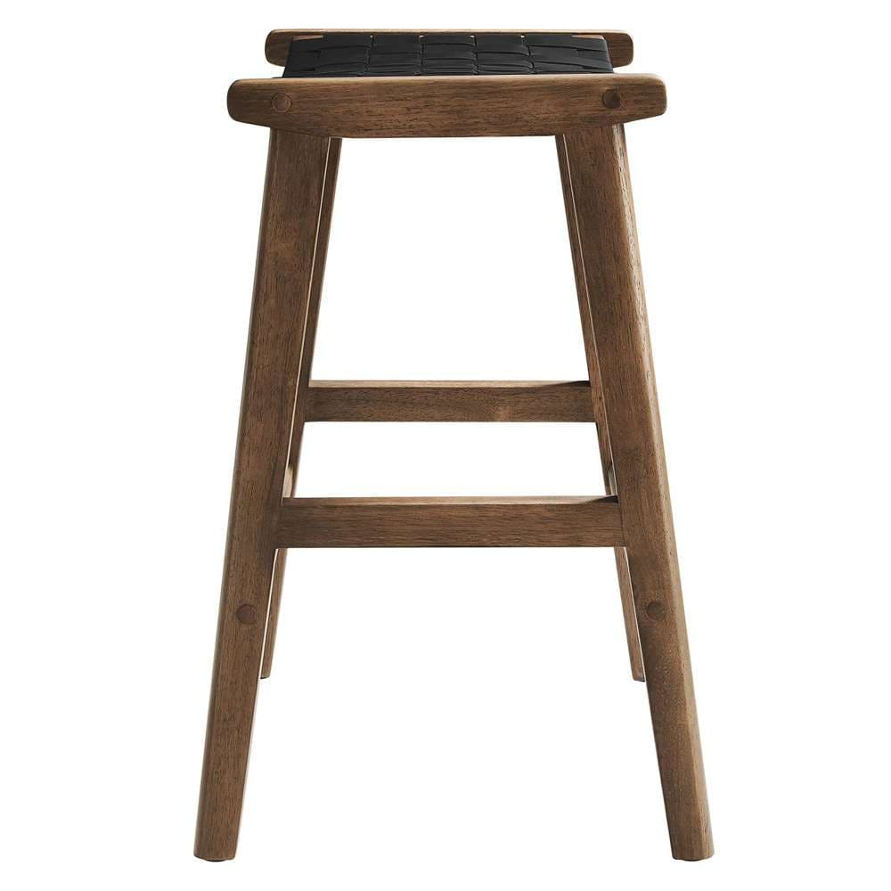 Modway - Saoirse Faux Leather Wood Counter Stool - (Set of 2) - EEI-6547-WAL-BLK veiw 4