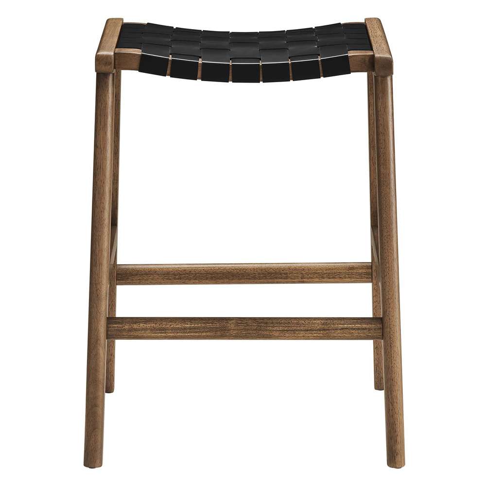 Modway - Saoirse Faux Leather Wood Counter Stool - (Set of 2) - EEI-6547-WAL-BLK veiw 5