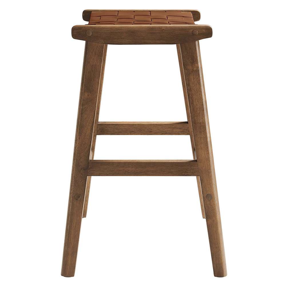 Modway - Saoirse Faux Leather Wood Counter Stool - (Set of 2) - EEI-6547-WAL-BRN veiw 4