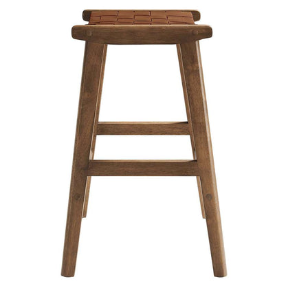 Modway - Saoirse Faux Leather Wood Counter Stool - (Set of 2) - EEI-6547-WAL-BRN veiw 4