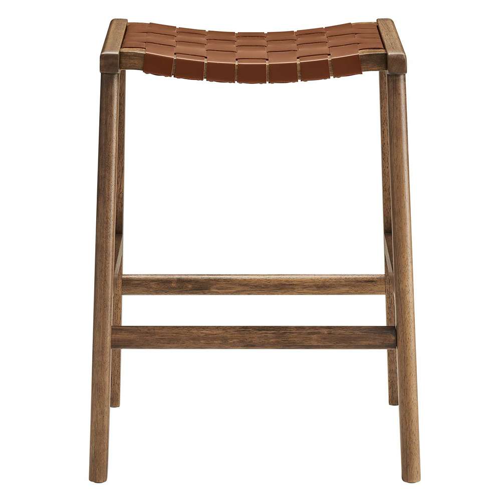 Modway - Saoirse Faux Leather Wood Counter Stool - (Set of 2) - EEI-6547-WAL-BRN veiw 5