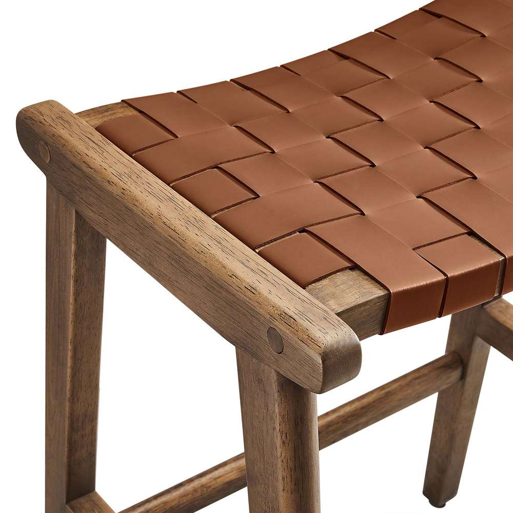 Modway - Saoirse Faux Leather Wood Counter Stool - (Set of 2) - EEI-6547-WAL-BRN veiw 6