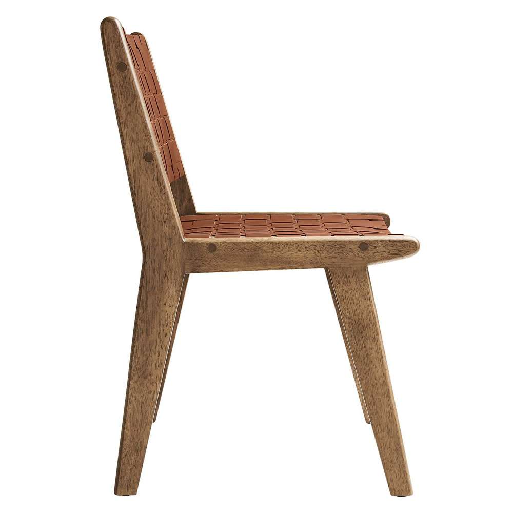 Modway - Saoirse Faux Leather Wood Dining Side Chair - (Set of 2) - EEI-6544-WAL-BRN veiw 4