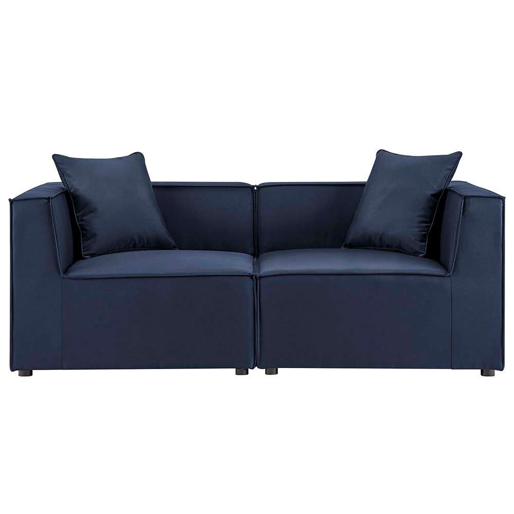 Modway - Saybrook Outdoor Patio Upholstered 2-Piece Sectional Sofa Loveseat - EEI-4377-NAV veiw 1