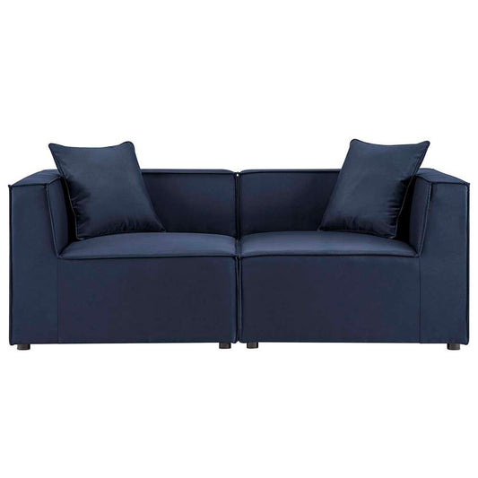 Modway - Saybrook Outdoor Patio Upholstered 2-Piece Sectional Sofa Loveseat - EEI-4377-NAV veiw 1