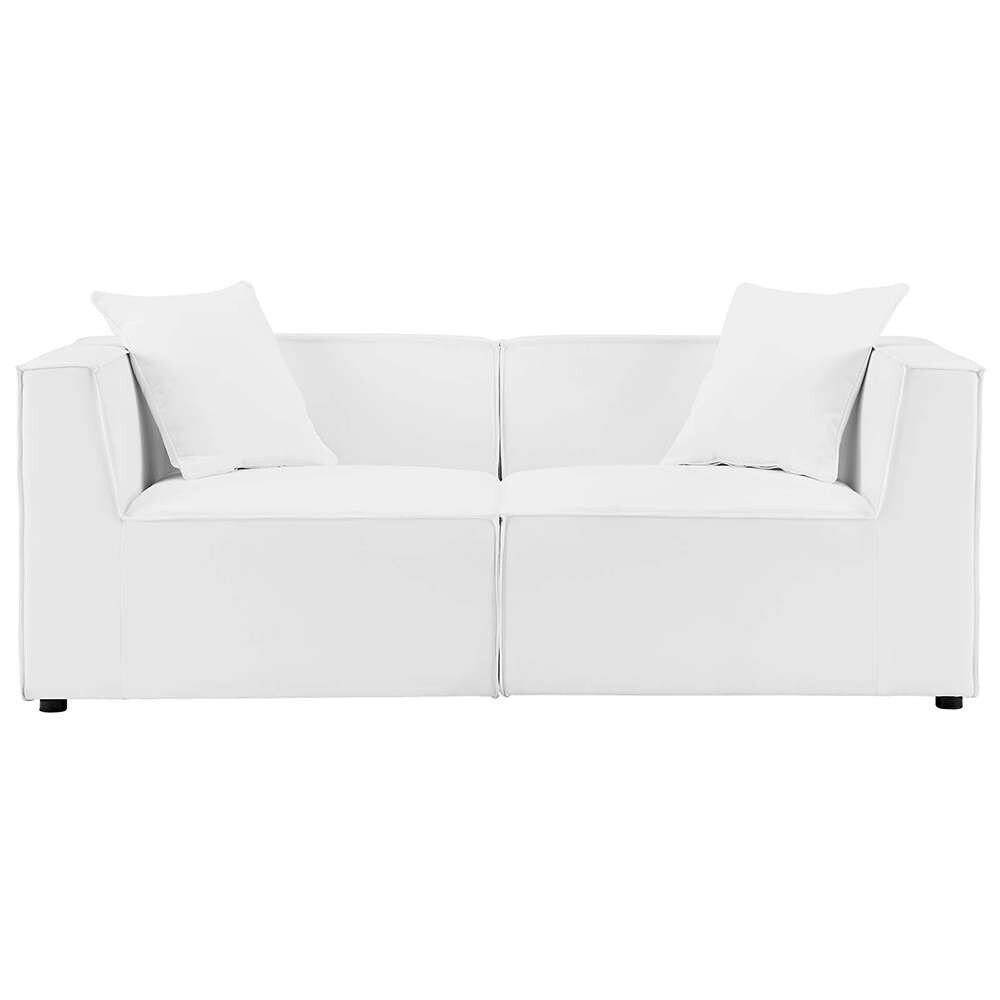 Modway - Saybrook Outdoor Patio Upholstered 2-Piece Sectional Sofa Loveseat - EEI-4377-WHI veiw 1