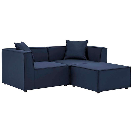 Modway - Saybrook Outdoor Patio Upholstered Loveseat and Ottoman Set - EEI-4378-NAV veiw 1