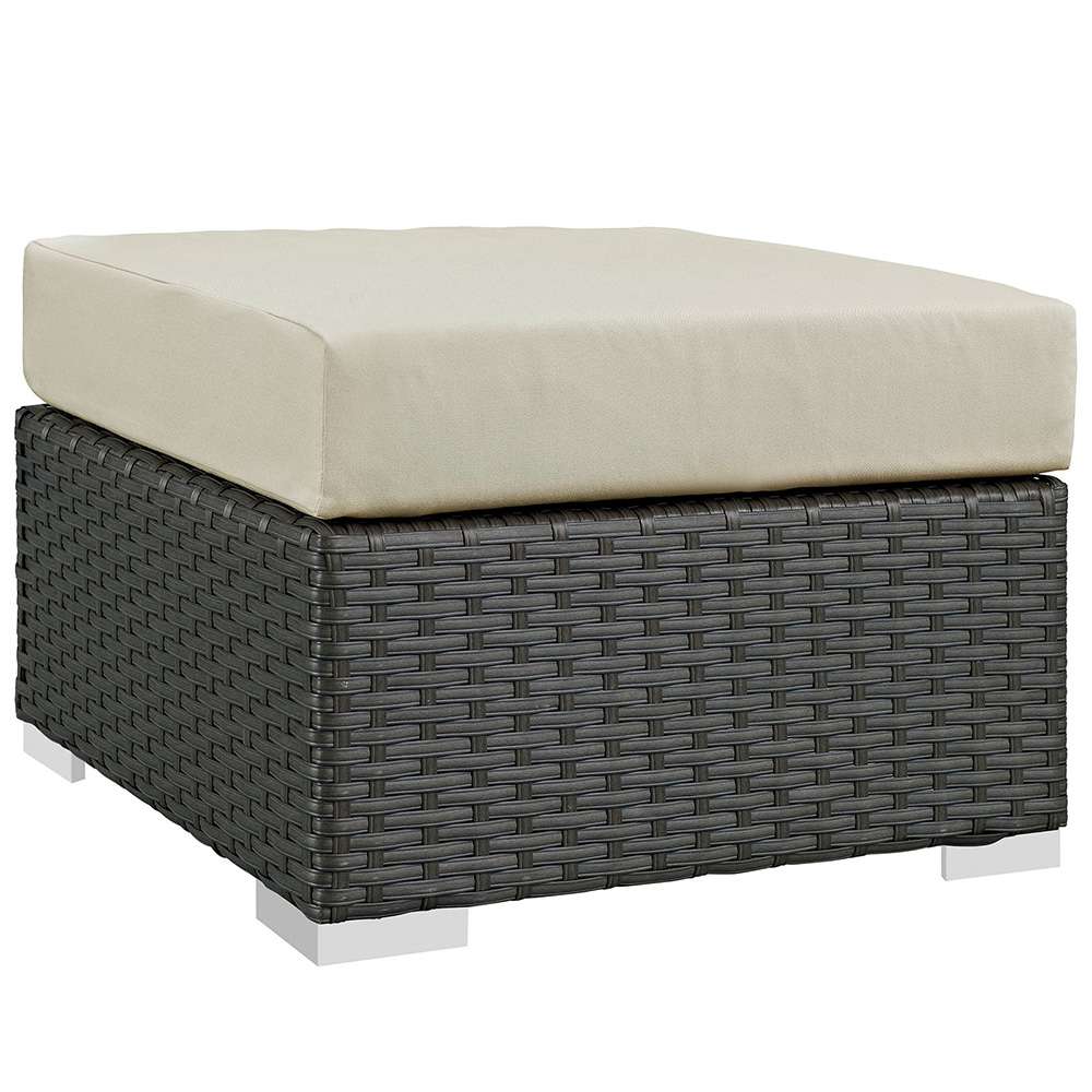 Modway - Sojourn Outdoor Patio Sunbrella Ottoman - EEI-1855-CHC-BEI veiw 1