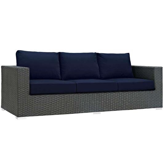 Modway - Sojourn Outdoor Patio Sunbrella Sofa - EEI-1860-CHC-NAV veiw 1
