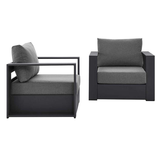 Modway - Tahoe Outdoor Patio Powder-Coated Aluminum 2-Piece Armchair Set - EEI-5751-GRY-CHA veiw 1