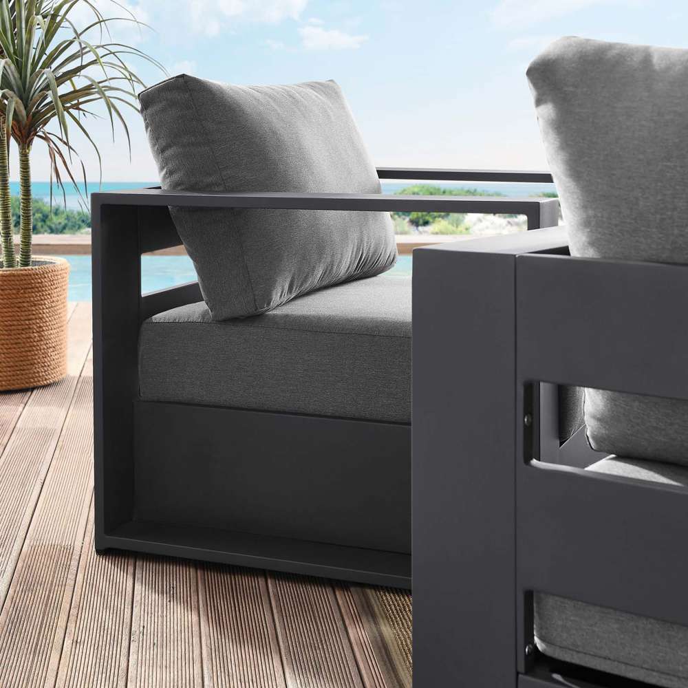 Modway - Tahoe Outdoor Patio Powder-Coated Aluminum 2-Piece Armchair Set - EEI-5751-GRY-CHA veiw 6