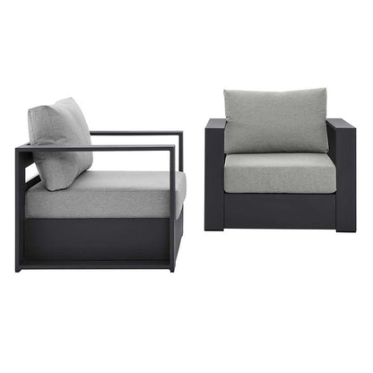Modway - Tahoe Outdoor Patio Powder-Coated Aluminum 2-Piece Armchair Set - EEI-5751-GRY-GRY veiw 1