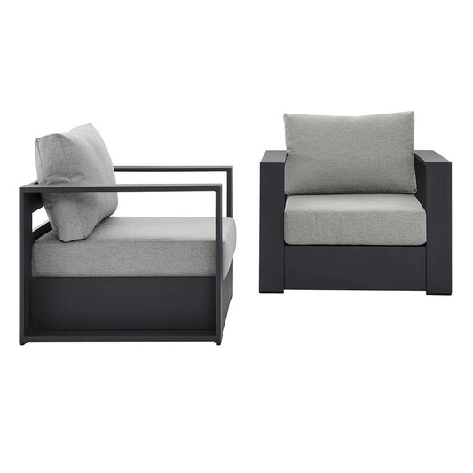 Modway - Tahoe Outdoor Patio Powder-Coated Aluminum 2-Piece Armchair Set - EEI-5751-GRY-GRY veiw 1